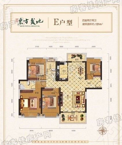 荆门创鸿·东方美地E户型